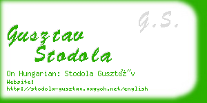 gusztav stodola business card